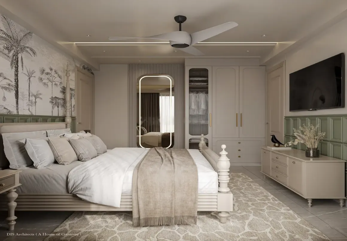 Bedroom classic white at Aerovista, Mansarovar Extension, Jaipur