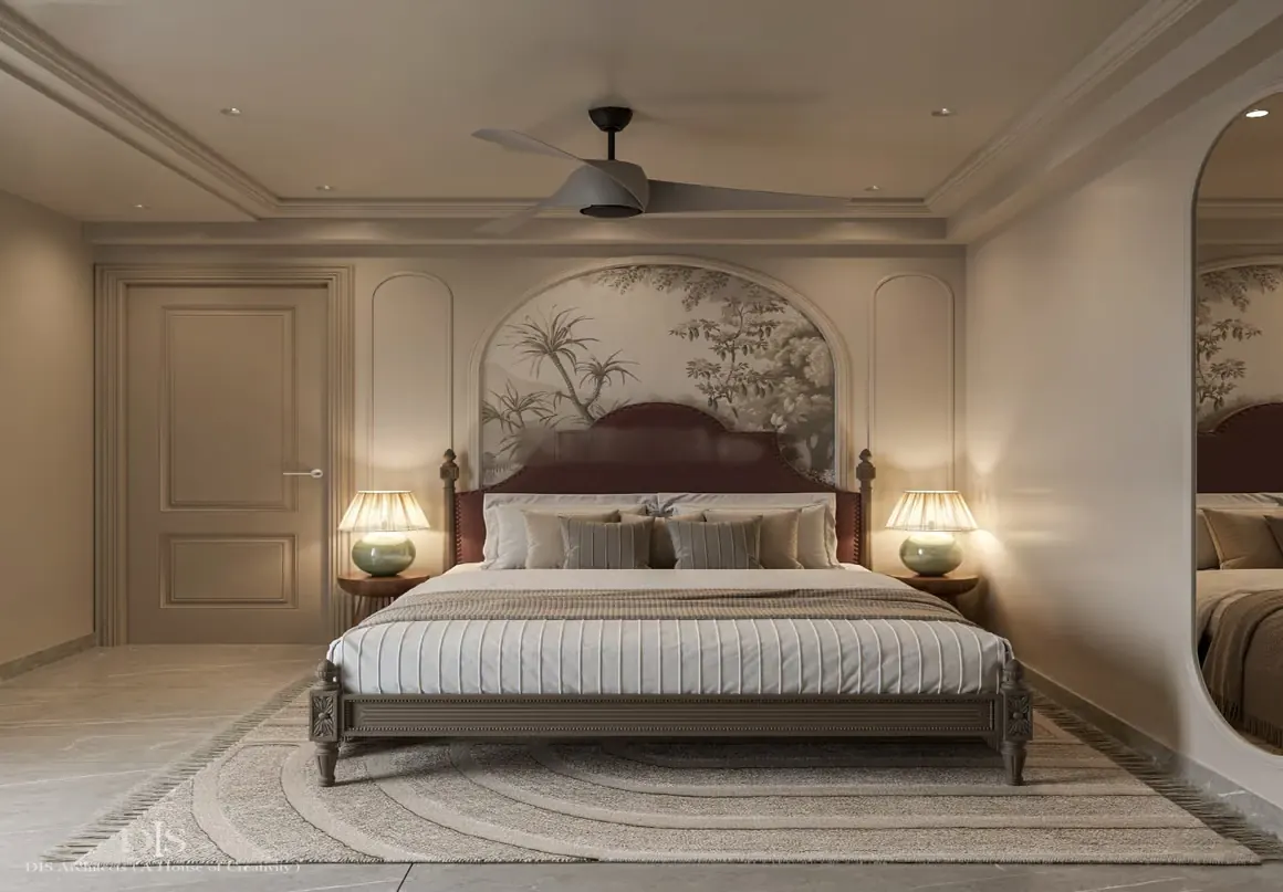 Bedroom master mural at Aerovista, Mansarovar Extension, Jaipur