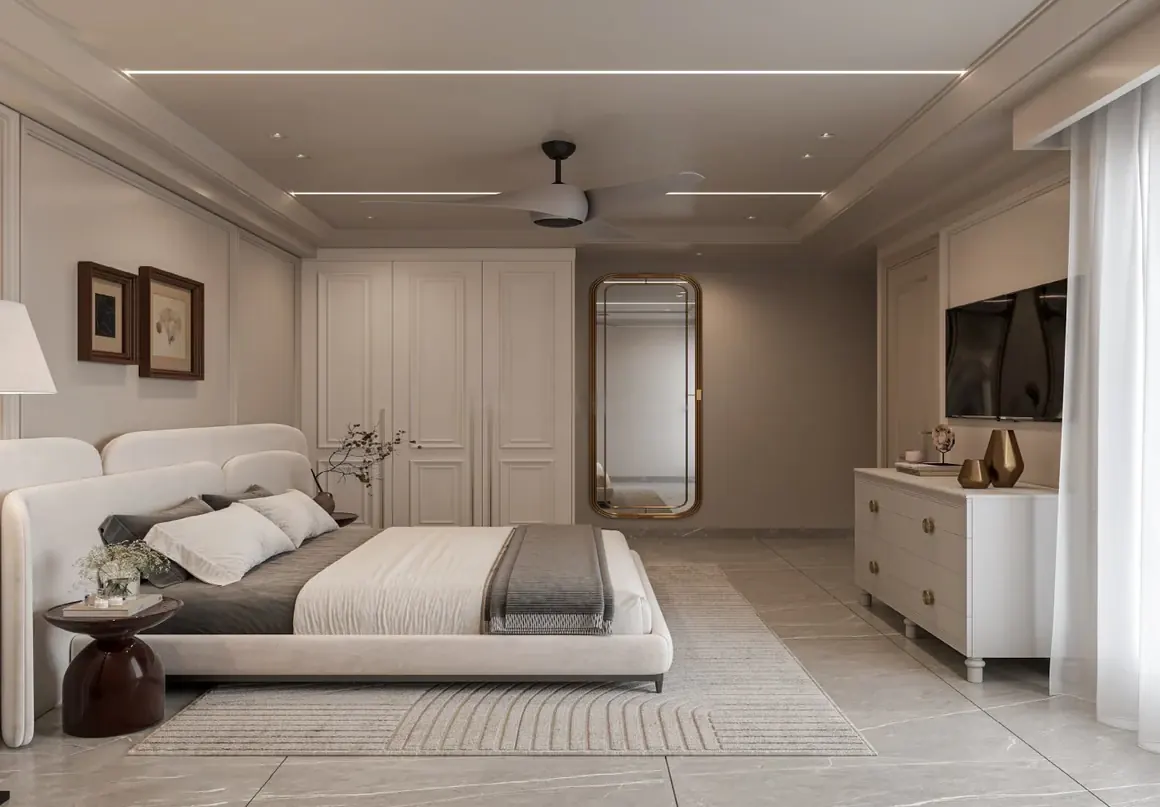Bedroom modern wardrobe at Aerovista, Mansarovar Extension, Jaipur
