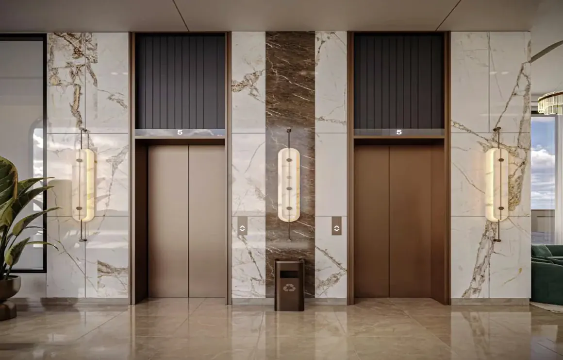 Elevator lobby at Aerovista, Mansarovar Extension, Jaipur