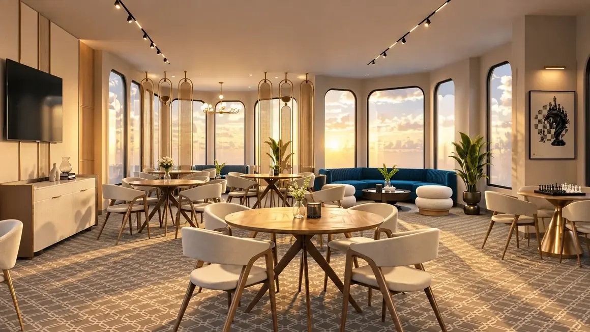 Rooftop club lounge at Aerovista, Jaipur