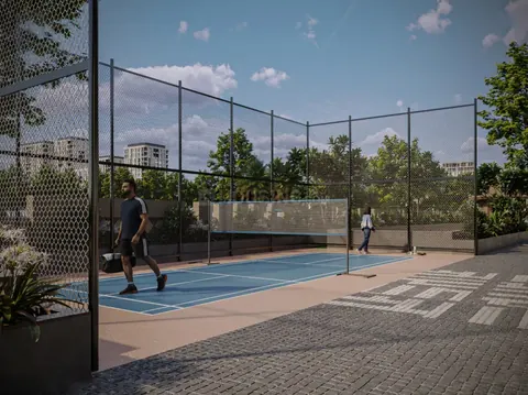 Sports badminton and turf court